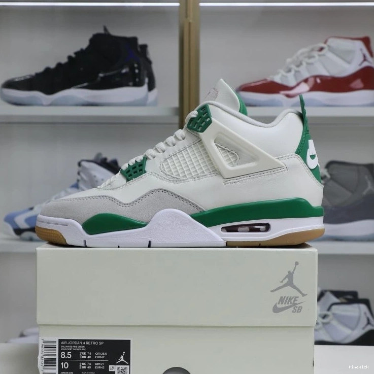 SB AIR RETRO GREEN' 'PINE JORDAN NIKE 4 X 0801